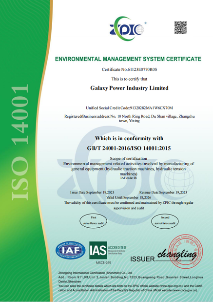 الصين Galaxy power industry limited الشهادات